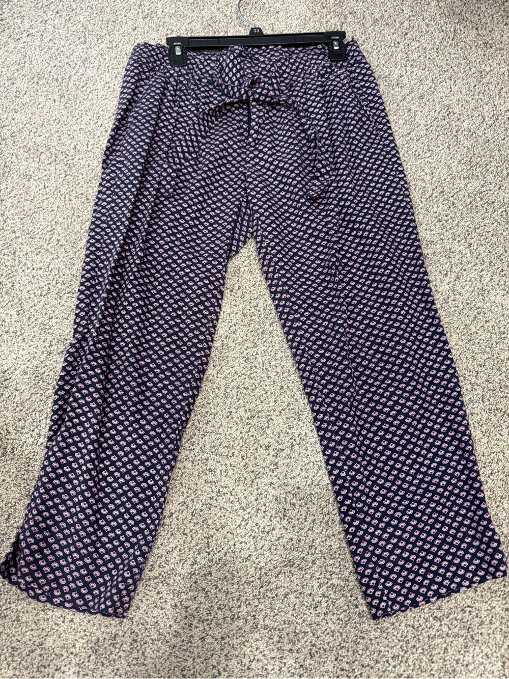 GAP Navy Jogger Pants with Pink Geometric Print